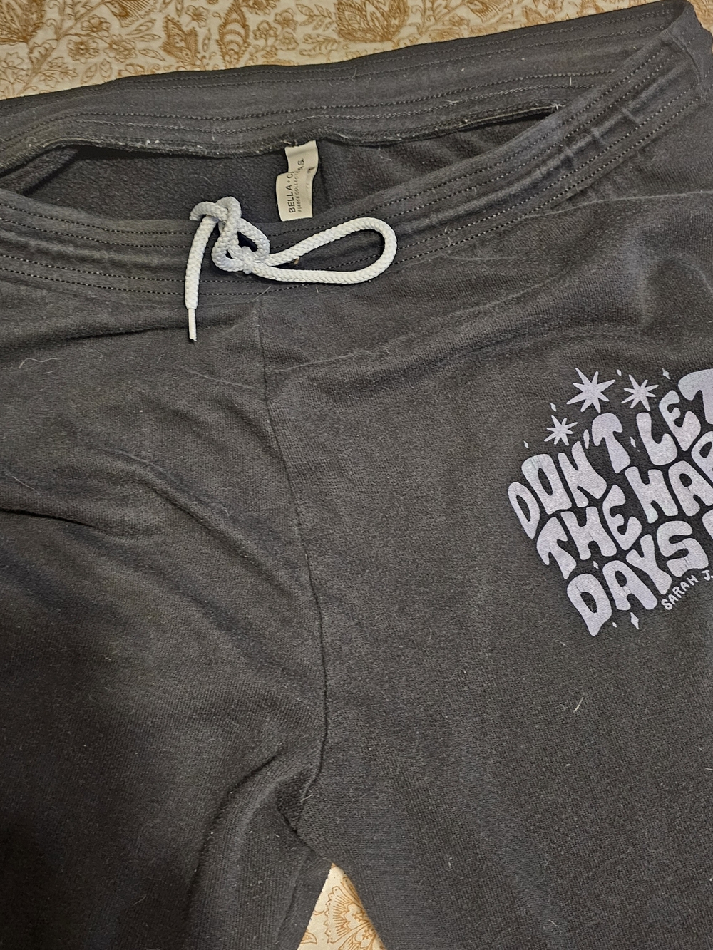 Black Graphic Track Joggers - Don't Let The Hard Days Win - Picture 4 of 4
